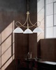 Particolare di Lampadario ampio 3 luci avorio decap&egrave; vetri a cappello  43166