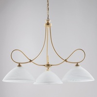 Lampadario ampio 3 luci avorio decap&egrave; vetri a cappello  43166