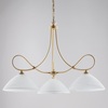 Lampadario ampio 3 luci avorio decap&egrave; vetri a cappello  43166