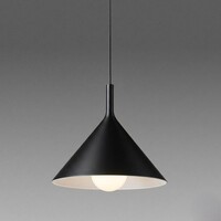 Lampadario piccolo cono nero 30cm industrial moderno contrasto materico  44408