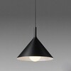 Lampadario piccolo cono nero 30cm industrial moderno contrasto materico  44408