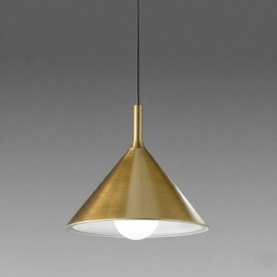 Lampadario triangolo cono ottone 30cm metallo  44409