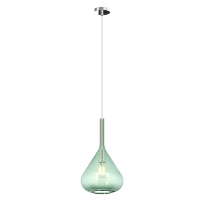 Lampadario singolo verde piccolo 1 luce ampolla in vetro pirex 1177CR/S1-VE KONA TOP LIGHT
