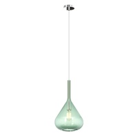 Lampadario singolo verde piccolo 1 luce ampolla in vetro pirex 1177CR/S1-VE KONA TOP LIGHT