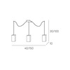 Immagine aggiuntiva di Lampadario multiplo distribuito 3 luci in vetro quadro verticale minimal  456