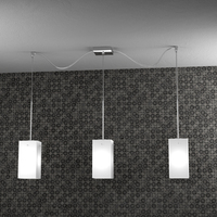 Lampadario multiplo distribuito 3 luci in vetro quadro verticale minimal  45660