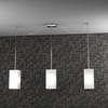 Lampadario multiplo distribuito 3 luci in vetro quadro verticale minimal  45660