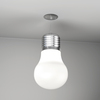 Dettaglio Lampadario grande a forma di lampadina in vetro bianco