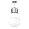 Altra foto Lampadario grande a forma di lampadina in vetro bianco