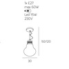 Misure Lampadario grande a forma di lampadina in vetro bianco