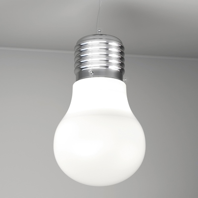 Lampadario grande a forma di lampadina in vetro bianco 1010/S-BI TOP LIGHT