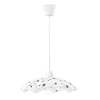 Lampadario semplice ondulato vetro bianco decoro fiorellini neri  42350