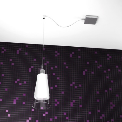 Lampadario a sospensione vetro a cono per decentramento  42093