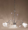 Lampadario cromato 3 luci fiorellini cristallo lilla BETTA/S3/AMET DUE P