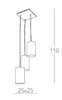 Misure Fan Square 3 luci