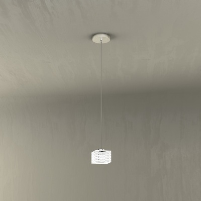 Piccolo lampadario design vetro quadro adatto anche su penisole 1047/S1 TOP LIGHT