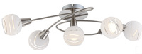 Plafoniera 5 luci vetrino a righe trasparenti 54341-5 GLOBO LIGHTING