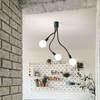 Applique plafoniera lampada 3 luci flessibili orientabili neri a vista  42843