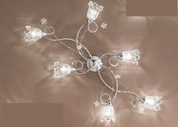 Lampadario a plafoniera parete o soffitto 6 luci cromo fiore in cristallo BETTA PL6 CRIST DUE P