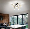 Particolare di Lampadario a soffitto grande nero 20 luci a vista sparse SPARK PL20 IDEAL LUX