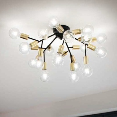 Lampadario a soffitto grande nero 20 luci a vista sparse SPARK PL20 IDEAL LUX