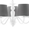 Particolare di Lampadario chic 56cm metallo bianco e tessuto grigio romantico camere salotti  43855