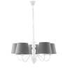 Ulteriore dettaglio di Lampadario chic 56cm metallo bianco e tessuto grigio romantico camere salotti