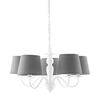 Lampadario chic 56cm metallo bianco e tessuto grigio romantico camere salotti  43855