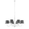 Immagine aggiuntiva di Lampadario grande romatico chic ampio 79cm 8 luci bianco e grigio  43856