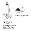 Misure Lampadario a sospensione cono metallo 28 cm moderno