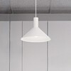 Lampadario a sospensione cono metallo bianco 28 cm moderno  45490