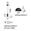 Misure Lampadario a sospensione cupola 40 cm moderno