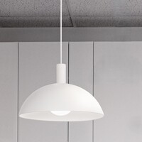 Lampadario a sospensione cupola bianco 40 cm moderno  45488