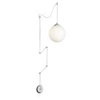 Lampadario con attacco a parete bianco decentrato sfera 30cm BOA SP1 BIANCO IDEAL LUX