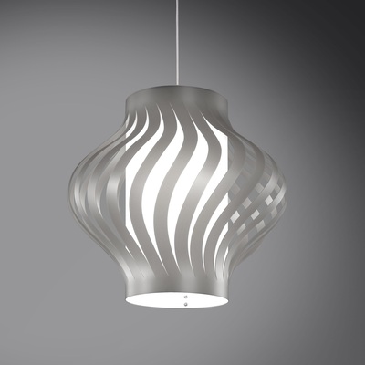 Lampadario design a sospensione argento metal plastica  43276