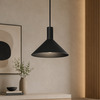 Lampadario a sospensione cono nero 28 cm moderno  45493