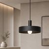 Lampadario a sospensione tamburo nero 30 cm moderno  45492