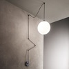 Lampadario sfera decentrato attacco parete o soffitto 12m nero BOA SP1 NERO IDEAL LUX