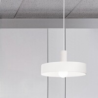 Lampadario a sospensione cilindro 30cm bianco tamburo moderno  45489