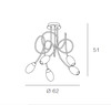 Lampadario 5 luci moderno cromato Top Light