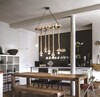 Particolare di Lampadario rustico naturale luminoso corde di canapa arrotolate 6 luci a vista CANAPA