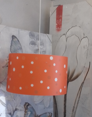 Lampadario a sospensione moderno arancione a pois DECOLIGHT 908/XXL/P/AR LINEA ZERO