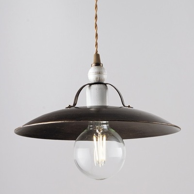 Lampadario a piatto in metallo bronzato effetto antichizzato oro in ferro CANTINA LUCI E COLORI