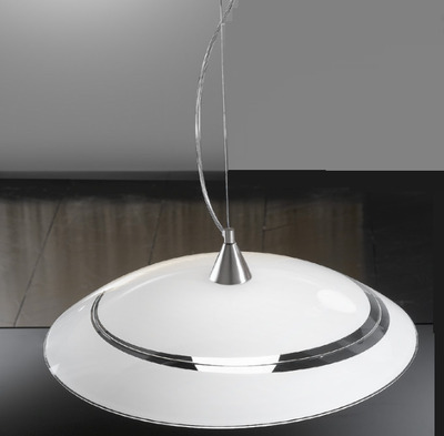 Sospensione bianca con inserto trasparente 50cm 6108.50 ANTEA LUCE