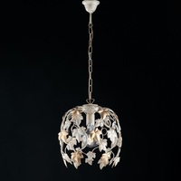 Lampadario classico shabby cristalli foglie avorio e oro 30cm 40564 LUCI