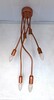Lampadario o applique 6 luci rame satinato rose braccetti zigrinati flessibili 38407 LUCI MODERNE
