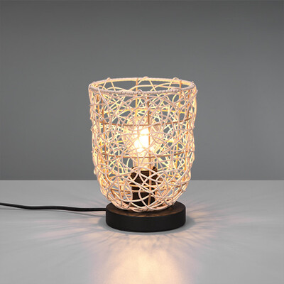 Lampada da tavolo cupoletta rovesciata intreccio tondo rattan 41817 LOVIS LUCI MODERNE
