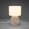 Particolare di Lampada da tavolo con base in rattan zig zag e paralume bianco 25x38  41813