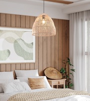 Lampadario a sospensione con cupoletta in rattan zig zag 35cm 41812 RIKE LUCI MODERNE