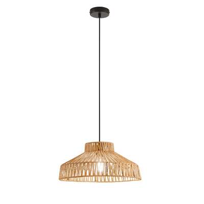 Lampadario a cupola in fili di carta naturale a forma di mezzo esagono 46cm 41884 LUCI MODERNE